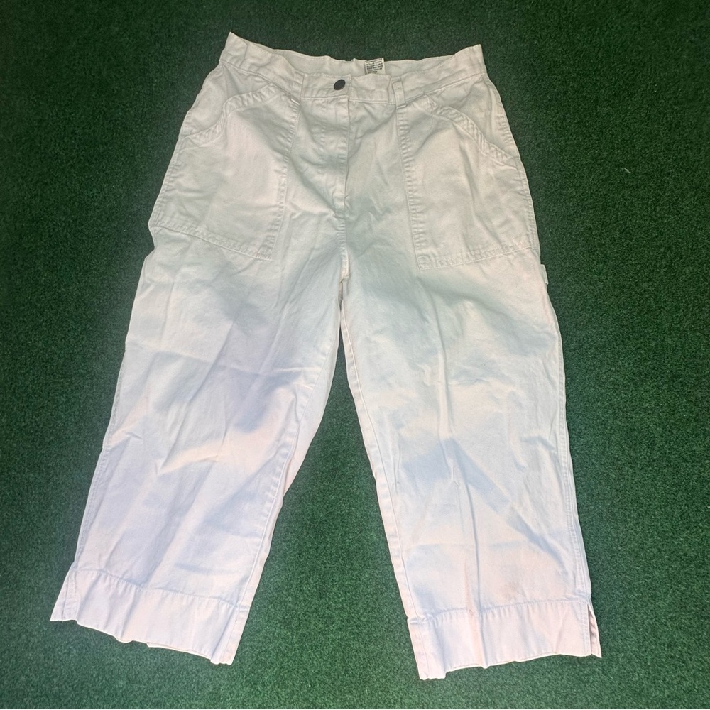 Bill Blasd White Cargo Capris Pants